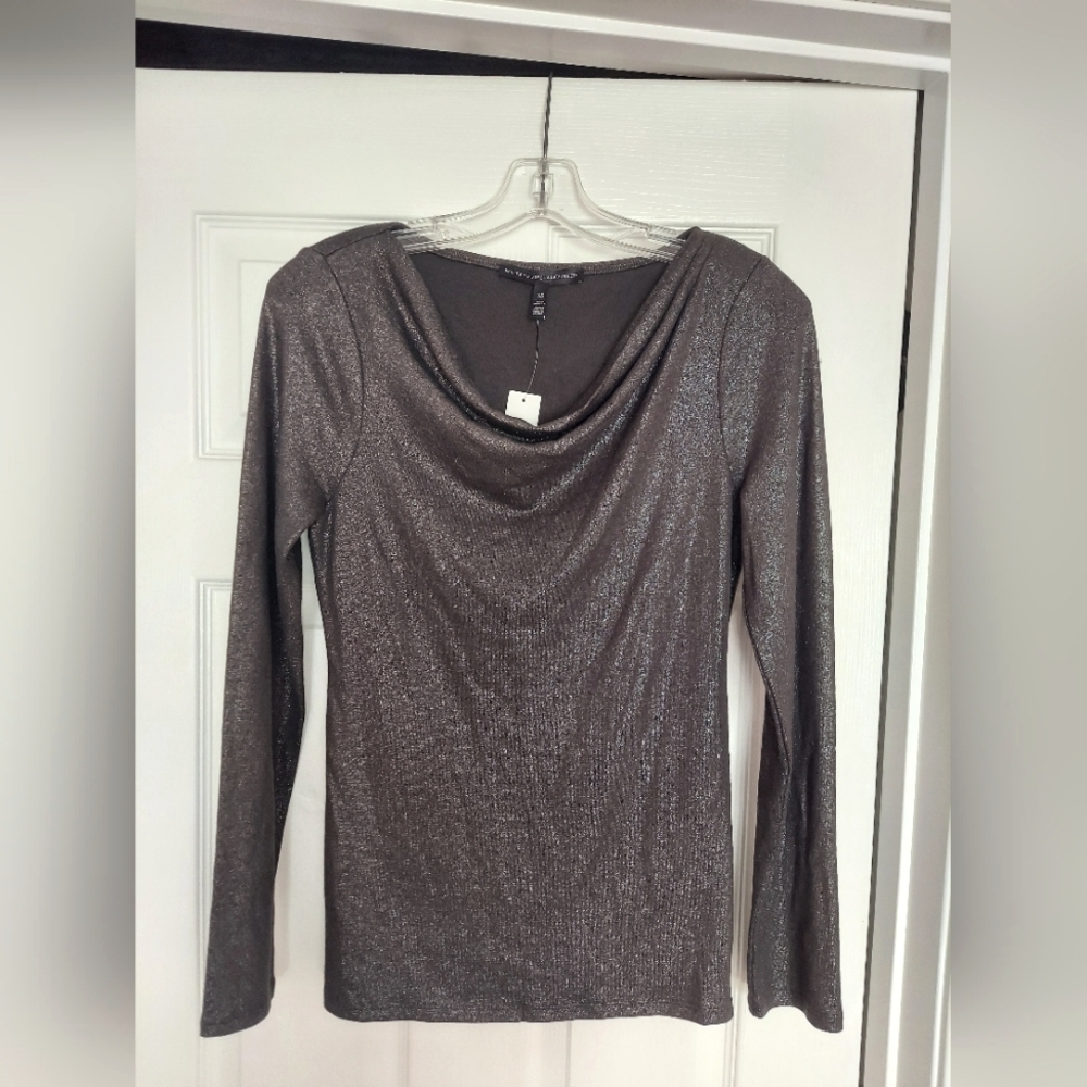 Metallic Drape Neck Top